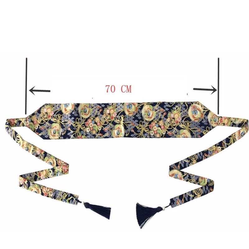thefancypumpkin Japanese Yukata Kimono OBI with Tassel Belt Harajuku Waistband-V12 - Image 3